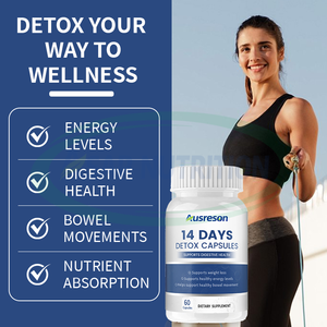 Ausreson Colon Cleanse Programa de 14 días Soporte digestivo Probióticos Arcilla Vegan Cápsulas sin azúcar para mujeres - Product Image 2