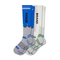Chaussettes en laine personnalisées à compression pour le ski et le snowboard, pour hommes et femmes, avec bordure hautement élastique, chaussettes de ski personnalisées, chaussettes hautes jusqu'au genou