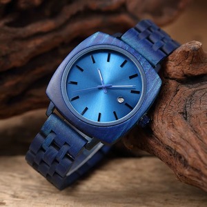 Montre en bois carrée rétro artisanale Drioshipping, montre en bois simple et exquise pour couple, montre à quartz - Product Image 3
