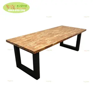 Mobili per la casa tavolo da pranzo in legno massello di Acacia Finger Joint prezzo di fabbrica tavolo da pranzo ristorante