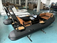 Bateau pneumatique à coque en aluminium Hypalon noir DV430 430 cm avec console