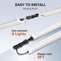 Lumière LED industrielle connectable 4FT 8FT pour atelier, garage, entrepôt, usine, établi – Fixation au plafond ou en suspension