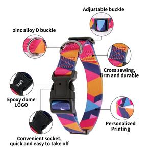 Fabricant de colliers de chien en polyester ajustables et personnalisés Caractéristiques durables Collier personnalisé pour <span class=keywords><strong>animal</strong></span> de compagnie avec ruban d'impression par sublimation - Product Image 5