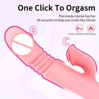 Vibrateur discret à faible bruit pour femmes 4 en 1 avec fonctions de poussée et de léchage télescopiques 42 ℃   Silicone imperméable