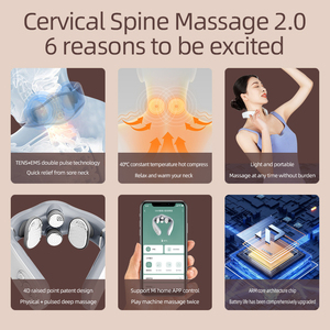지능형 4DX TENS 목 가열 펄스 마사지 해머 충전식 무선 전기 자궁 경부 마사지 음성 명령 기능 - Product Image 5