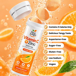 Comprimés effervescents OEM de vitamine C et zinc : stimule le bien-être quotidien, reconstitue les besoins en vitamines quotidiennes, fournit des antioxydants, pratique et rapide. - Product Image 5