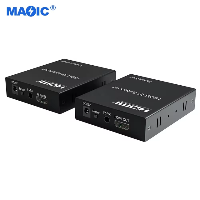 HDMI Extender 150m Hdmi to RJ45 Extender Over Ethernet LAN IP Signal with Cat5e/Cat6 Support 4k Resolution