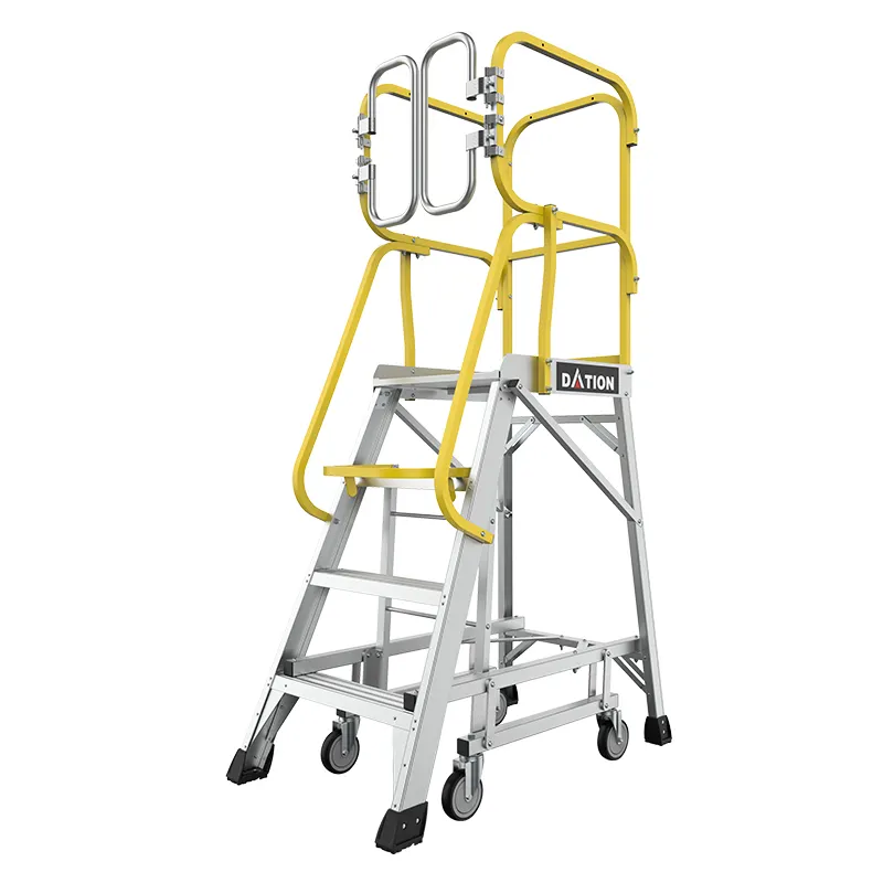 Fabriek Prijs Flexibele 4 Step Werkzone Aluminium Platform Ladders Podium Ladder Werkplatform Ladder