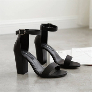 Elegantes Sandalias de Tacón Alto con Plataforma y Diseño de Correa en el Tobillo, Punta Cuadrada Abierta, Verano 20206 - Product Image 2