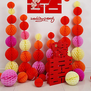 Palline <span class=keywords><strong>di</strong></span> Carta Colorate Biodegradabili Ecologiche all'Ingrosso, Decorazioni a Nido d'Ape per Natale, Matrimoni e Feste <span class=keywords><strong>di</strong></span> <span class=keywords><strong>Compleanno</strong></span> - Product Image 5