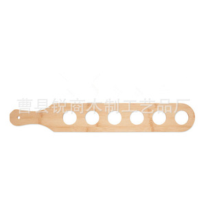 Support à verres à vin en bambou Sharp Business, plateau à 6 emplacements avec poignée pour bar à domicile, 50x7.5x6.5cm - Product Image 2