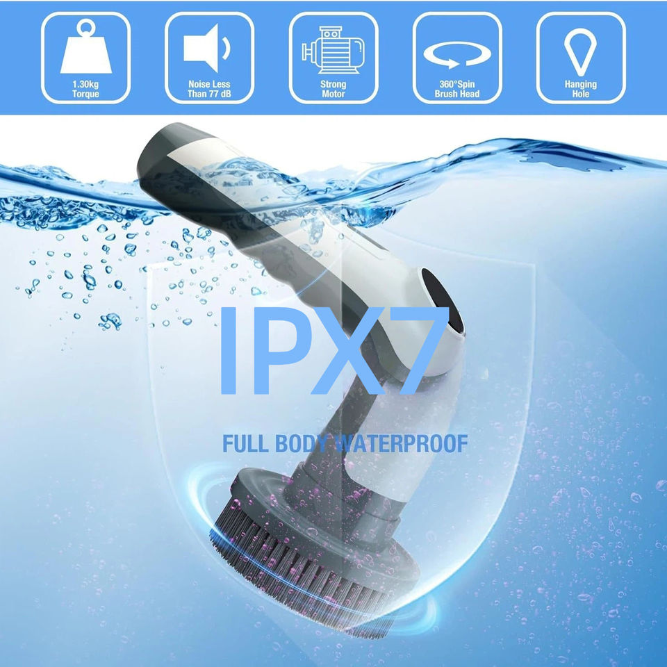 Digital Screen Electric Spin Scrubber Waterproof - Image 2