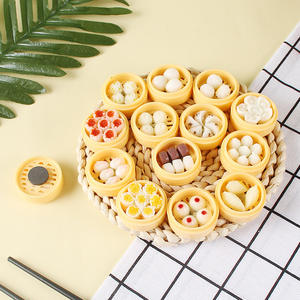 Mini Aimant de Réfrigérateur en Forme de Boulette de Vapeur, <span class=keywords><strong>Jouet</strong></span> Alimentaire Miniature, Autocollant Décoratif de Message Xiaolongbao, Autocollant de Décoration Alimentaire Simulée - Product Image 1