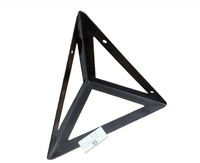 Support mural triangulaire réversible - Cadre de support robuste en acier enduit de poudre noire pour étagères modernes