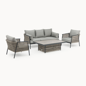 Conjunto de Muebles de Jardín Impermeables, Sofá de Jardín de Cuerda con Mesa de Centro, Sofá Exterior, <span class=keywords><strong>Grupo</strong></span> de Asientos para Balcón - Product Image 4