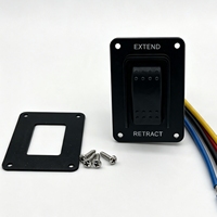 Interrupteur à bascule momentané DPDT (ON)-OFF-(ON) extensible et rétractable 12V 20A IP66 pré-câblé pour vérin linéaire de support de caravane
