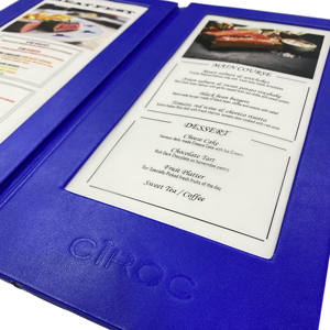 Porta Menús de Cuero Sintético Azul con Iluminación LED para Bar o Club, 2 Páginas, Cubierta de Menú con LED - Product Image 5