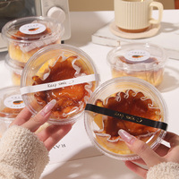 Vente en gros Boîte d'emballage de gâteau basque Boîtes en plastique d'emballage alimentaire de boulangerie au design transparent de 4 pouces