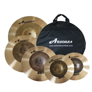 Arborea Cymbal B 20 Cymbal buatan tangan Cymbal Set 14 ''Hi-Hat + 16'' kecelakaan + 18 ''kecelakaan + 20'' Ride