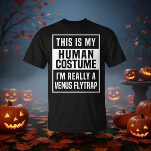 T-shirt drôle de costume Venus Flytrap pour Halloween, unisexe adulte, noir - Product Image 3
