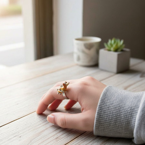 Commercio all'ingrosso di tendenza 18K oro 18K placcatura anelli regolabili ragno sole drago intarsio minimalista stile Boho per le donne - Product Image 3