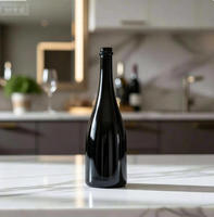 Bouteille de vin en verre vert antique de qualité supérieure 750 ml pour brassage maison et emballage de vins, réutilisable, qualité alimentaire