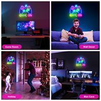 Enseigne néon LED « GAME ON » pour manette de jeu, lumière LED RGB à intensité variable pour la décoration de la salle de jeu, de la « caverne » du joueur ou de l'installation de jeu.