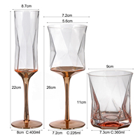 Mariage Samyo Design carré or rose tige cristal soufflé à la main grande capacité verres à vin rouge et blanc verre à gobelet personnalisé