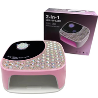 Lampe à ongles professionnelle UV LED 168W à strass, faible chaleur, double lumière, séchage rapide du gel, faible bruit, automatique, garantie 1 an, US