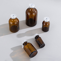 Amber 50ml botol botol kaca injeksi steril farmasi dengan tabung farmasi karet kaca berbentuk