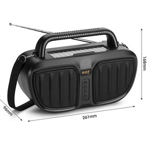 Enceinte solaire Bluetooth stéréo portable HF-F35 pour extérieur, avec basses puissantes, charge solaire, radio FM, prise en charge TF/USB - Product Image 6