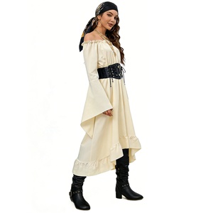 Disfraz de Pirata de Halloween para Mujer, Vestido de Fiesta Renacentista con Mangas de Campana y Hombros Descubiertos - Product Image 3