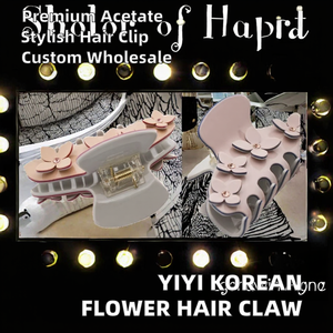 Korean Fashion Simple Three-dimensional Flower Hair <b>Clips</b> Claw High Quality Custom Acetate Hair <b>Clamp</b> Women CSZJ-8519 Triangle - Product Image 2