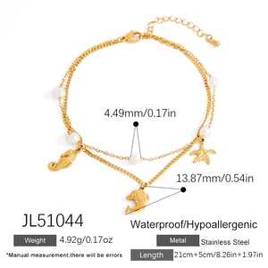 Double-Layered 18k <b>Gold</b> Stainless Steel <b>Anklet</b> Color-Retaining Three-Dimensional Foot Ornament with Delicate Design - Product Image 6