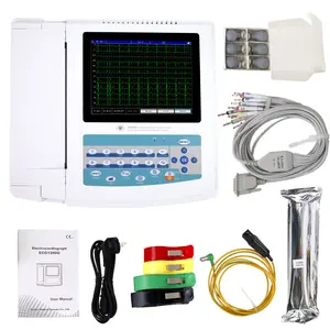 CONTEC ECG1200G Elektro kardiogramm kanäle EKG Maschine Touchscreen EKG mit Software