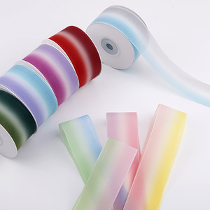 Pita Cetak Pelangi Benang Berdensitas Tinggi Gradasi Warna-warni untuk Kemasan Bunga Hadiah 40mm 100 yard - Product Image 5