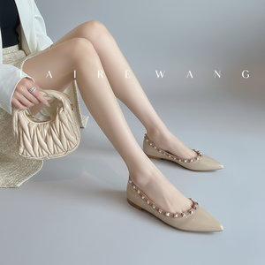 Nouvelle Collection Printemps-Automne 2025 – Chaussures Plates à Bout Pointu avec Rivets pour <span class=keywords><strong>Femme</strong></span> – Doublure Respirante, Polyvalentes, Légères et Confortables - Product Image 2