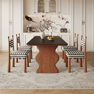 Fabricante al por mayor wabi-sabi estilo caucho Fresno muebles de comedor de madera moderna mesa de comedor para la venta - Product Image 1