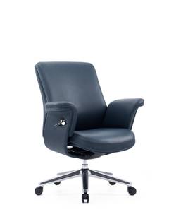 Silla de Oficina Giratoria de Cuero Ergonómica con Respaldo Medio y Base Multifuncional <span class=keywords><strong>DONATI</strong></span> Azul, Diseño Moderno, Espuma Moldeada de Alta Densidad - Product Image 2