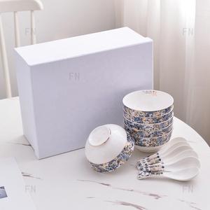 ชุดชามและช้อนเซรามิกหรูหราสไตล์ยุโรปขายดี - Product Image 1