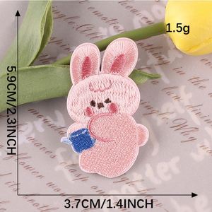 แพทช์ปักลายการ์ตูนกระต่ายสีชมพูสำหรับตกแต่ง DIY ปักบนกางเกง กระโปรง กระเป๋าเป้ หมวก - Product Image 5