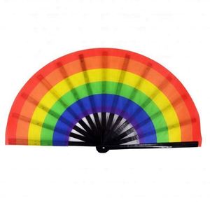 Abanico de Mano Grande Plegable de Bambú Chino Japonés Negro para Fiestas Rave - Product Image 3