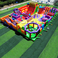 Parc d'attractions gonflable à thème extérieur Fun World, aire de jeux, ville de divertissement, parcours d'obstacles sportif, aire de jeux géante