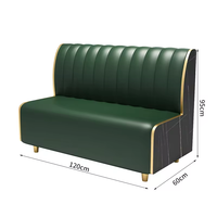Leichtes Luxus-Restaurant High Back Booth Seating Leder Half Cafe Restaurant Stand Sitz gelegenheiten Round Wooden Sofa Set