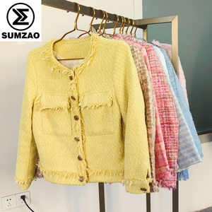 Sumzao new and used <strong>tweed</strong> <strong>jacket</strong> good quality <strong>cheap</strong> price baju wanita korea style <strong>tweed</strong> fabric clothes baju second hand - Product Image 4