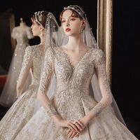 2111 Super Fairy Kleine Braut Vintage Französisch Braut Brautkleid Temperament Langs chwanz Sternen himmel Brautkleider Für Frauen