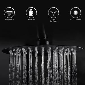 Ensemble de robinetterie de douche <span class=keywords><strong>thermostatique</strong></span> contemporain en acier inoxydable apparent pour salle de bain, avec système de douche pluie, idéal pour les hôtels - Product Image 4