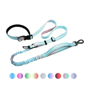 Laisse pour chien en nylon élastique dégradé, anti-traction, absorbant les chocs, réglable, pour l'entraînement et la promenade, possibilité d'ajouter un logo personnalisé. - Product Image 3