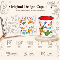 Verres à Tequila en Céramique Souvenir du Mexique, Design Cactus et Guitare Mexicains, Petites Tasses à Vin en Porcelaine, Personnalisation OEM ODM, Vente en Gros