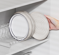 Égouttoir à vaisselle en métal pour comptoir, organisateur de rangement pour assiettes, support de rangement pour assiettes et ustensiles de cuisson pour armoire de cuisine